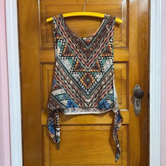 Retro Apparel Boho Multi Colored Side Tie Top Women’s Medium - Picture 5 of 5